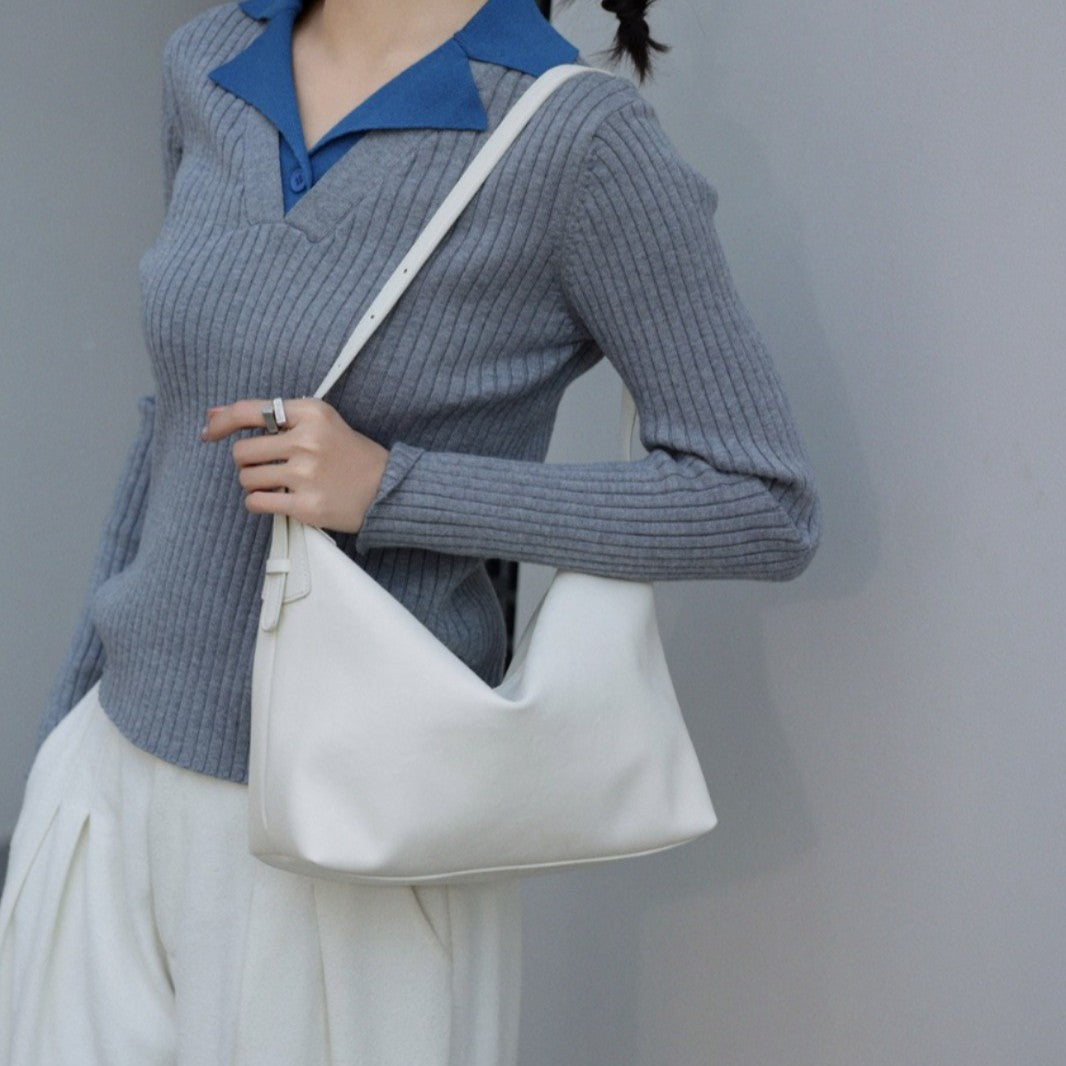 Fashionable and Versatile Cowhide Shoulder Bag