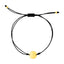 Adjustable Black Cord Bracelet with 14k Gold Circle