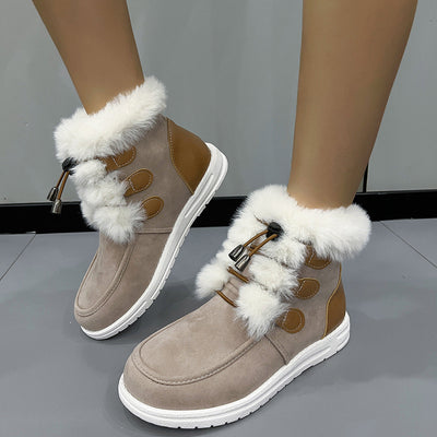 Botas de Nieve de Suede y Forro de Franela para Mujeres