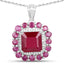 8.48 Carat Ruby and White Topaz Sterling Silver Pendant