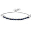 Bracelet en saphir bleu véritable de 2,41 carats et zircon blanc
