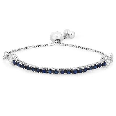 Pulsera de Zafiro Azul y Circonita Blanca de 2.41 Quilates