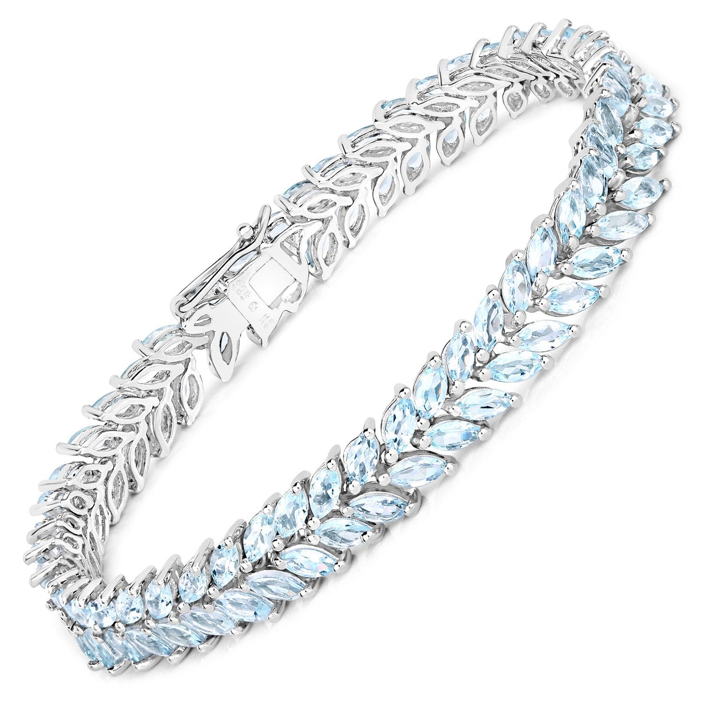 15.04 Carat Genuine Blue Topaz Sterling Silver Bracelet