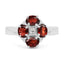 Bague en argent sterling avec grenat véritable de 2,02 carats et topaze blanche