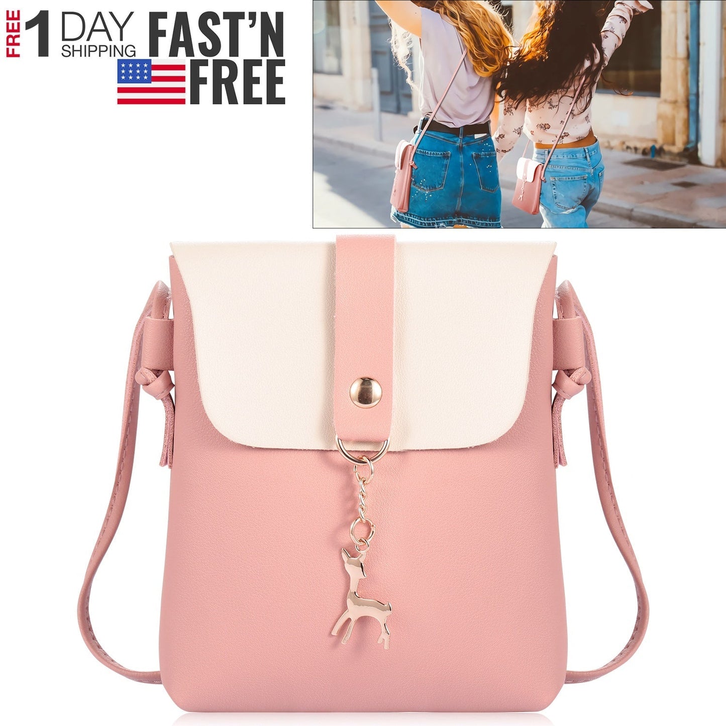 Stylish Waterproof PU Leather Crossbody Bag for Women