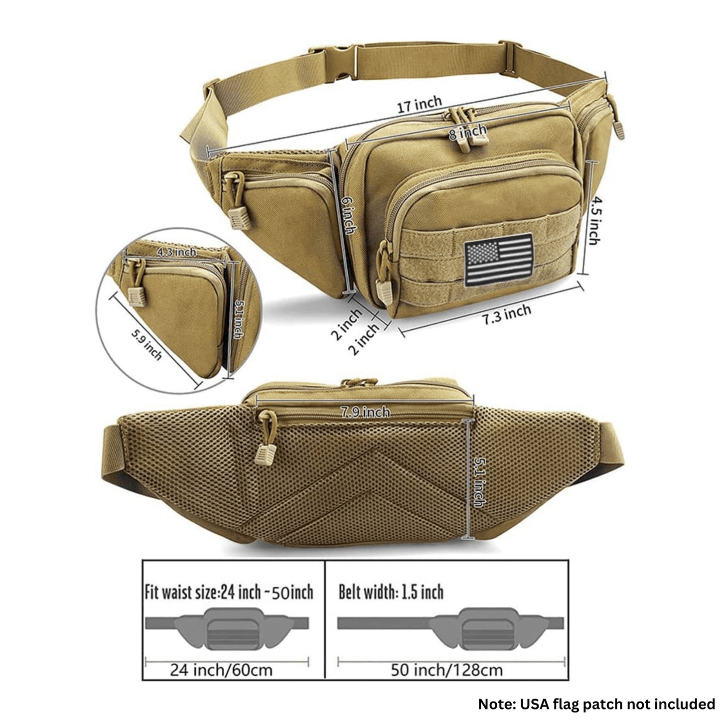 Tactical Waist Bag & MOLLE EDC Pouch for Outdoor Use