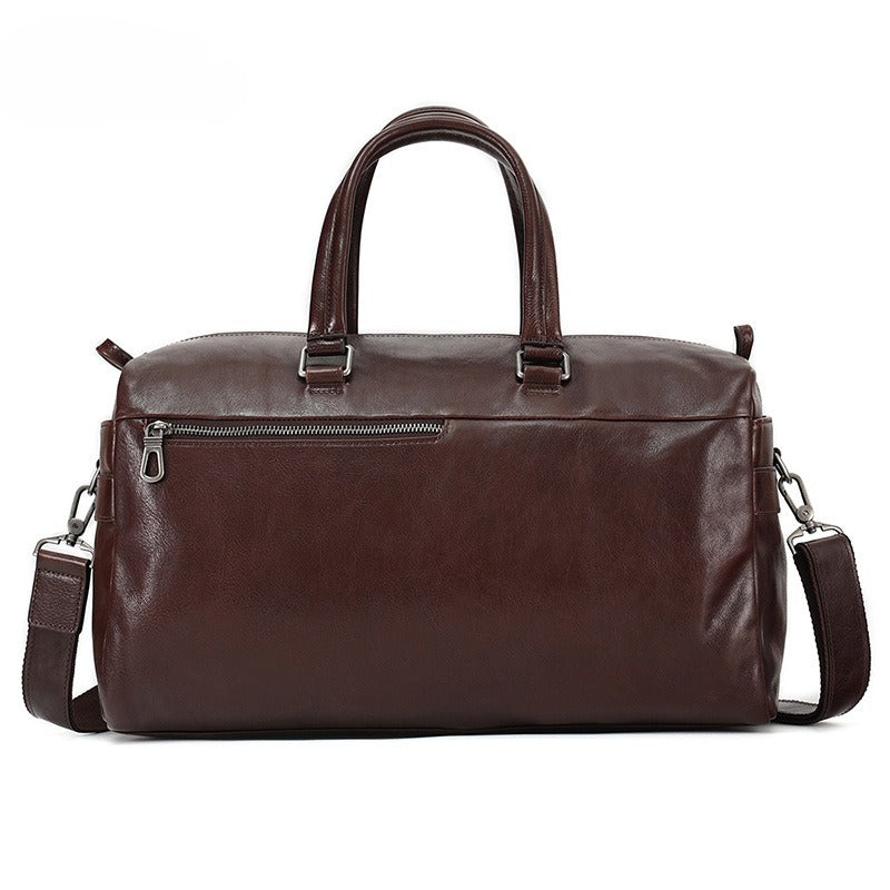 Sac de voyage en cuir rétro à main grande capacité