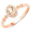 0.48 Carat Morganite and Diamond Halo Ring in 10K Rose Gold