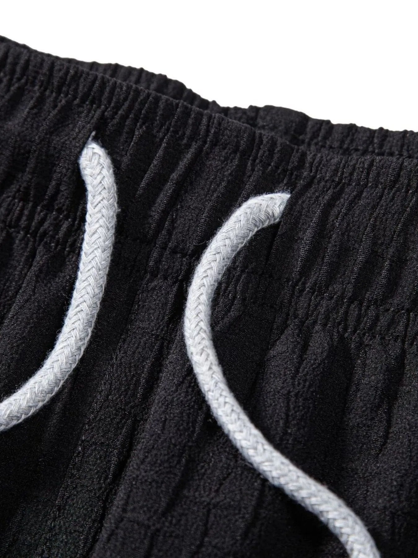 Shorts de jogging texturés classiques pour hommes avec taille élastique