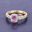 Bague en or jaune 14K avec saphir rose de 0,80 carat et diamants blancs