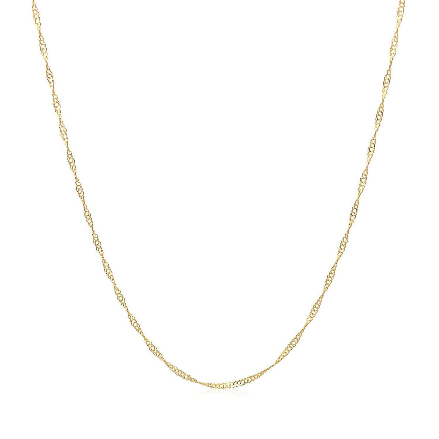 Chaîne Singapore en Or Jaune 14k - Élégance de 0,6 mm