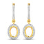 Boucles d'oreilles Halo en or jaune 14K avec 0,32 carat de diamants véritables