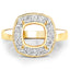 Anillo Semi Montura de Diamante Blanco Genuino de 0.48 Quilates en Oro Amarillo de 14K