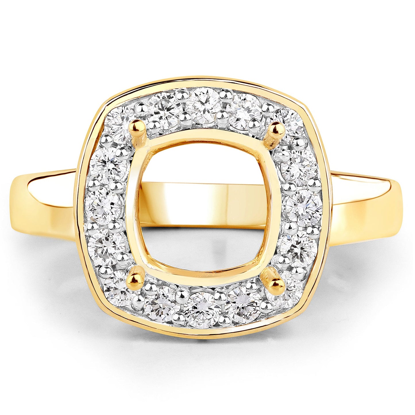 Anillo Semi Montura de Diamante Blanco Genuino de 0.48 Quilates en Oro Amarillo de 14K