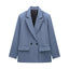 Summer Casual Relaxed-fit Double-breasted Blazer