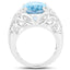 11.29 Carat Genuine Blue Topaz & White Topaz Sterling Silver Ring