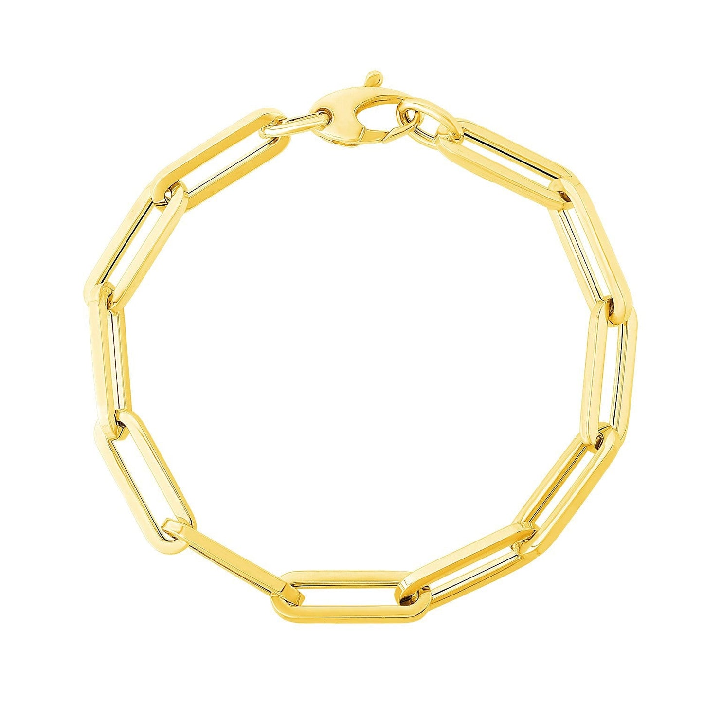 Bracelet en chaîne en papier clip extra large en or jaune 14K