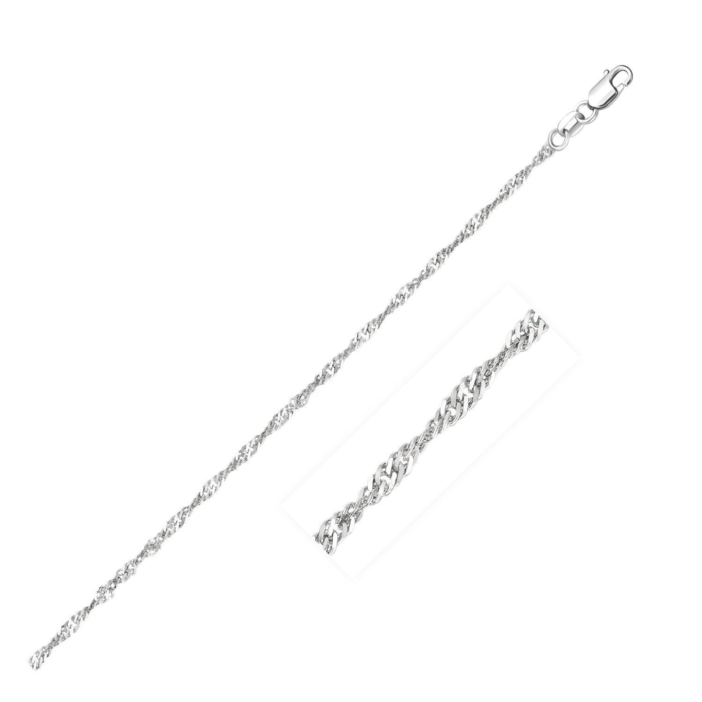 14k White Gold Singapore Chain - 1.7mm