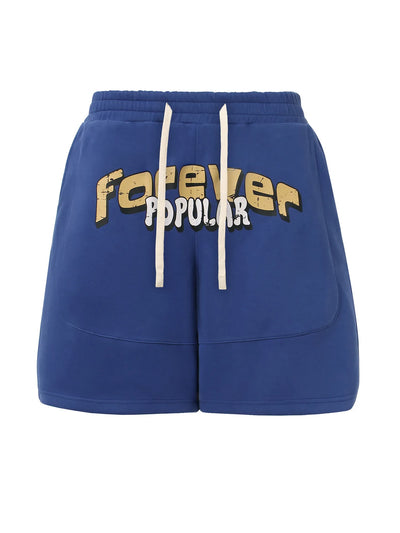 Men's Letter Drawstring Jogger Shorts