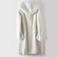 Women's Mid-Length Hooded Coat in Composite Leather and Fur