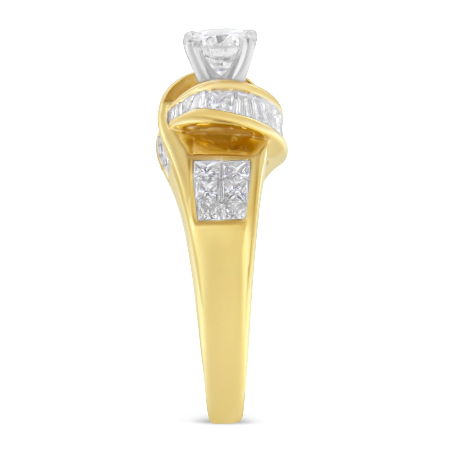 Bague de fiançailles en diamant en or bicolore 14K - Taille 6
