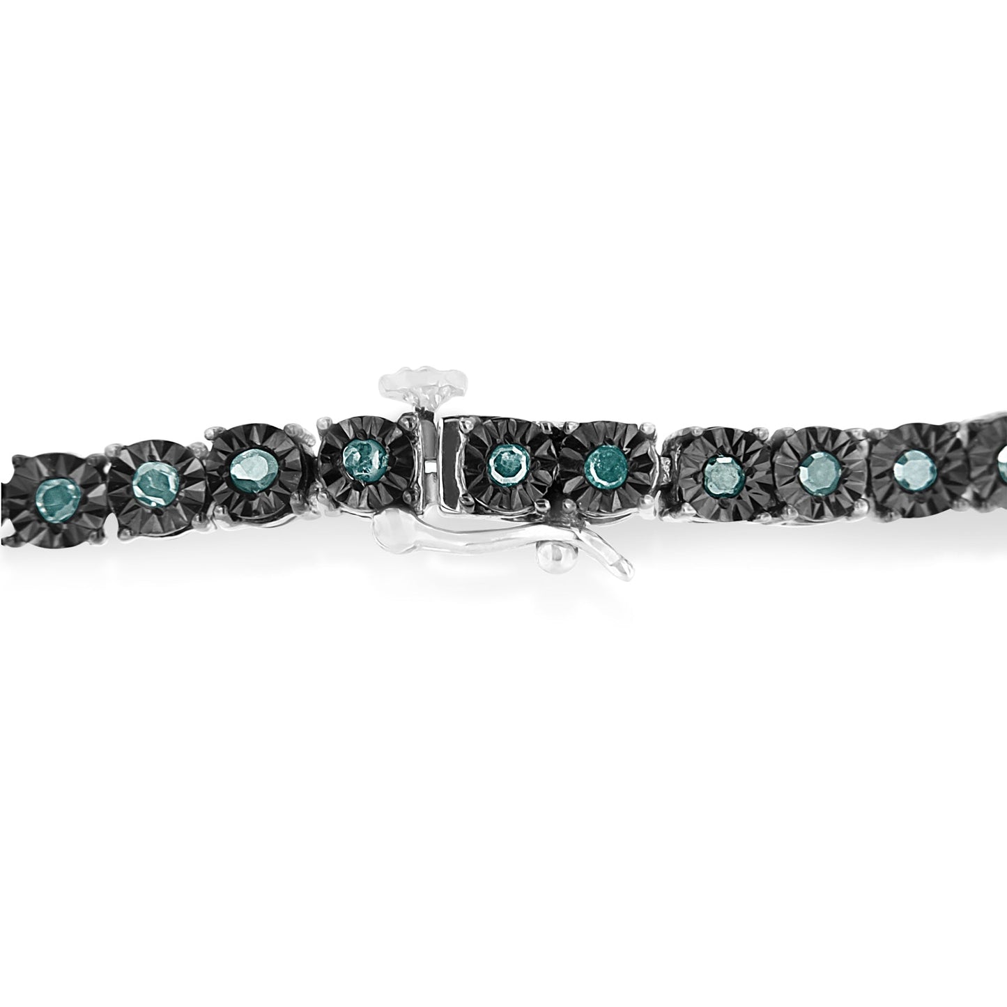 Bracelet de tennis en argent sterling .925 plaqué rhodium noir avec diamants - 7"