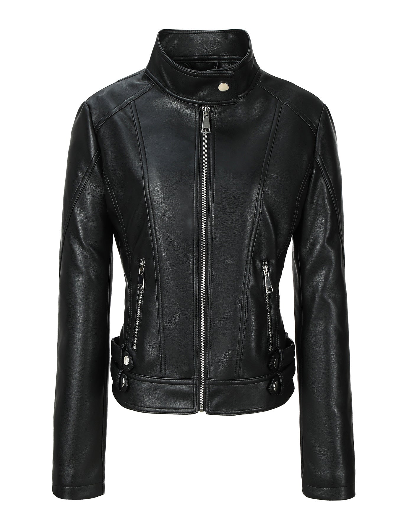 Veste à col montant ajustée pour femmes grandes tailles