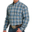 Stylish Blue Plaid Cinch Shirt for Men - Korvel