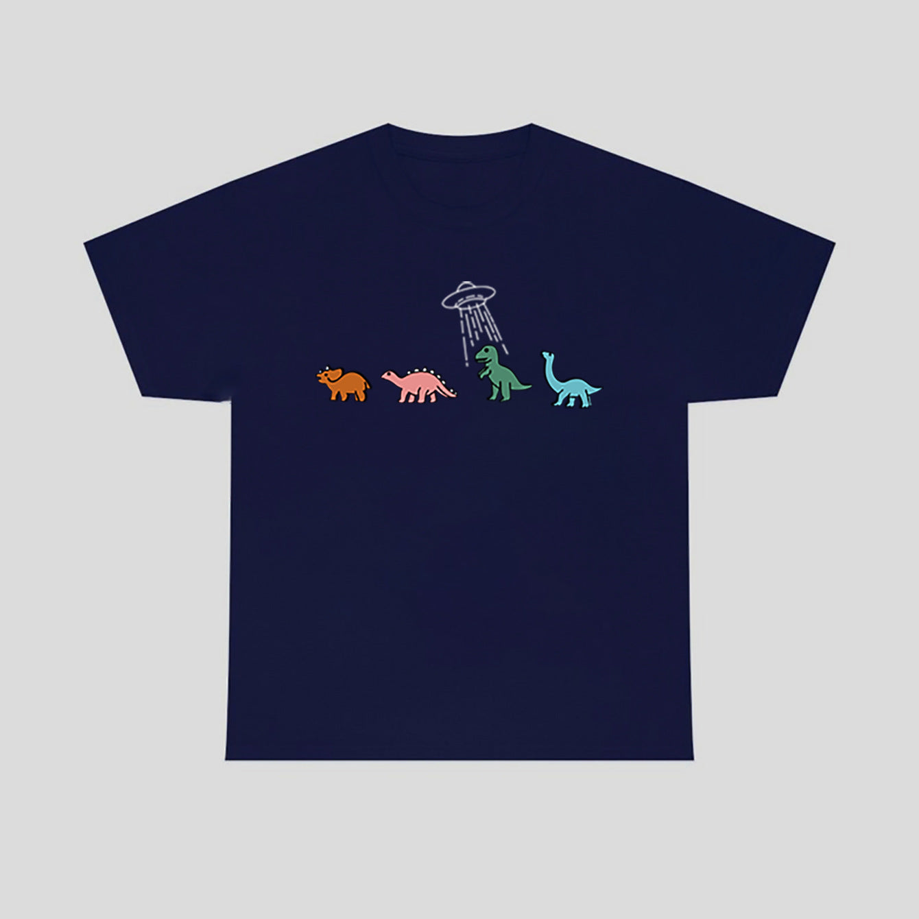 Round-neck Dinosaur Print Short Sleeve T-Shirt