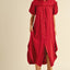 Robe chemise à manches bouffantes en lavage minéral