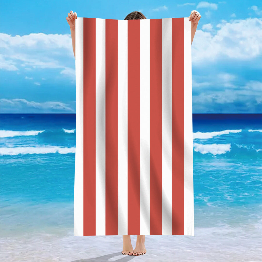 Personalized Striped Microfiber Beach Towel