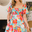 Robe Mini d'Été Imprimée Chic avec Manches Bouffantes
