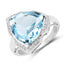 Bague de fiançailles en argent sterling avec topaze bleue de 8,30 carats et diamants