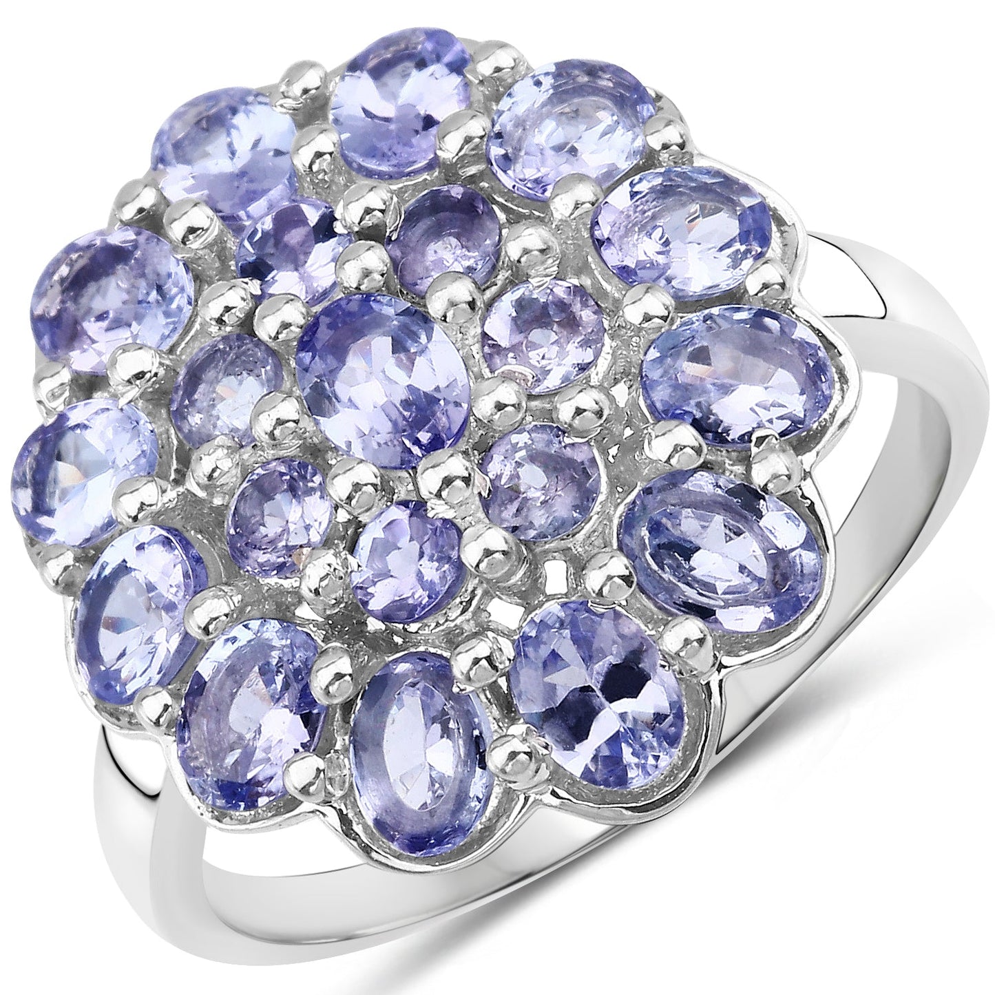 Anillo de Compromiso de Plata Esterlina con Tanzanita Genuina de 2.70 Quilates