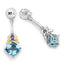 Pendientes de Topacio Azul y Amatista de 5.55 Quilates en Plata Esterlina
