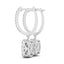 Boucles d'oreilles en diamant coussin double halo en or blanc 14 carats