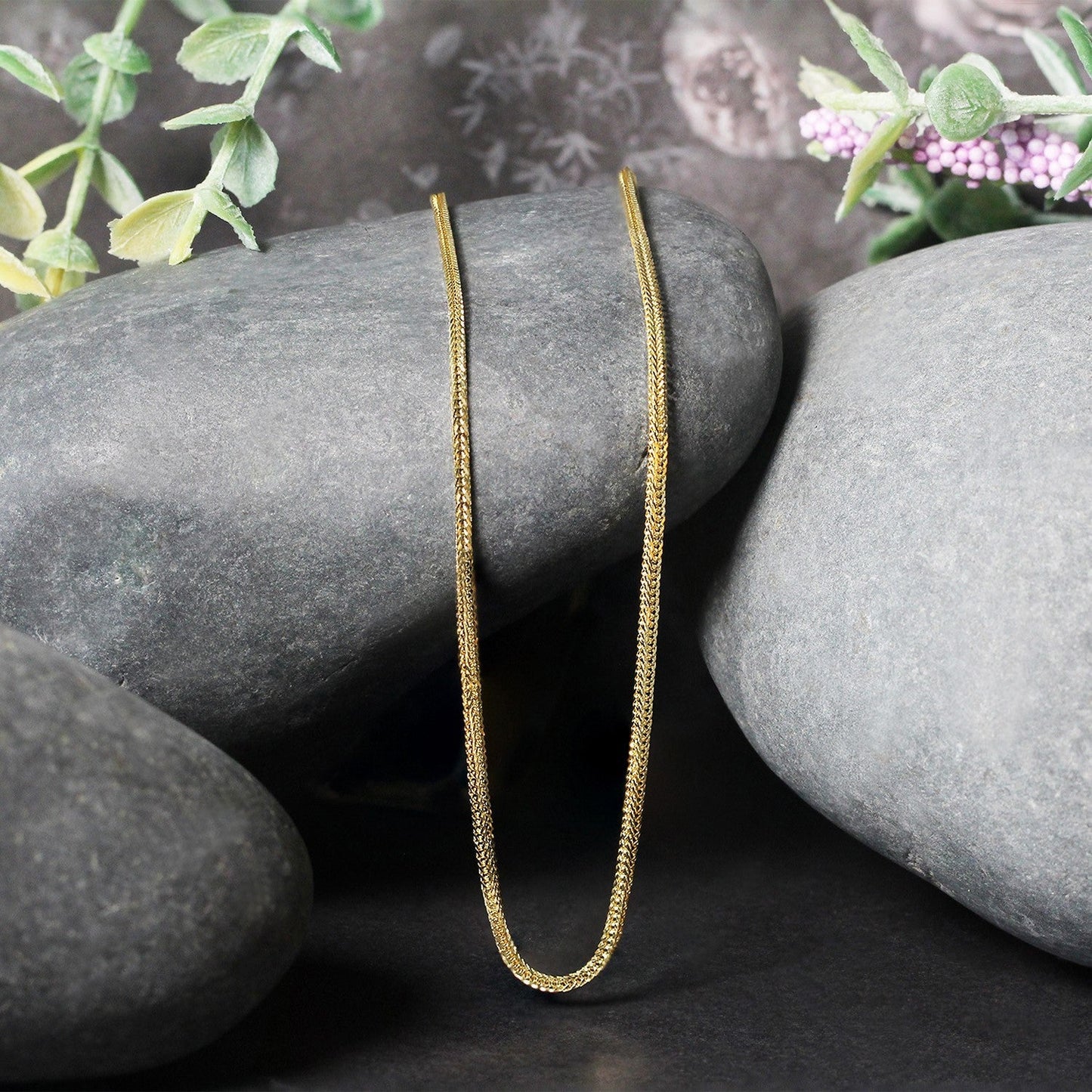 14k Yellow Gold Foxtail Chain - Elegant and Timeless