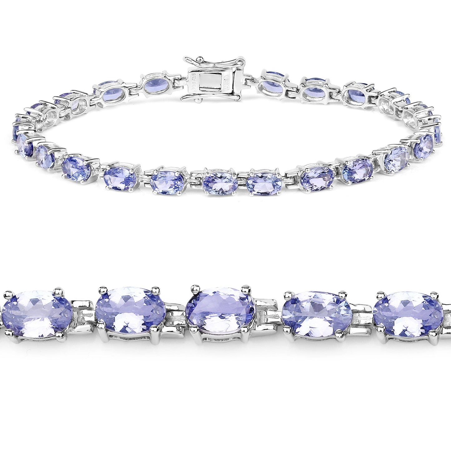 Pulsera de Plata Esterlina con Tanzanita Genuina de 9.68 Quilates