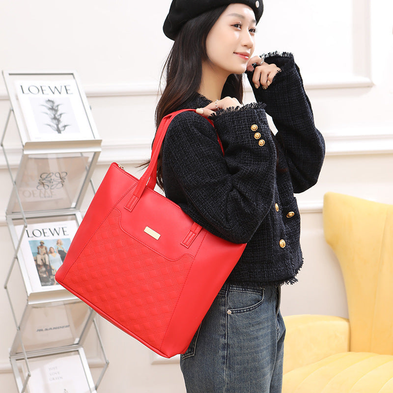 Bolso Tote de Gran Capacidad con Relieve de Diamante