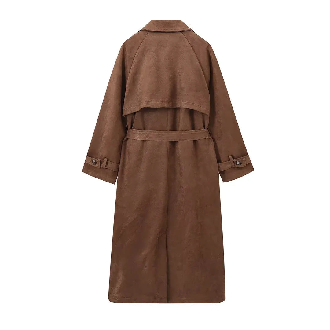 Manteau trench à double bouton pour femmes, style européen et américain