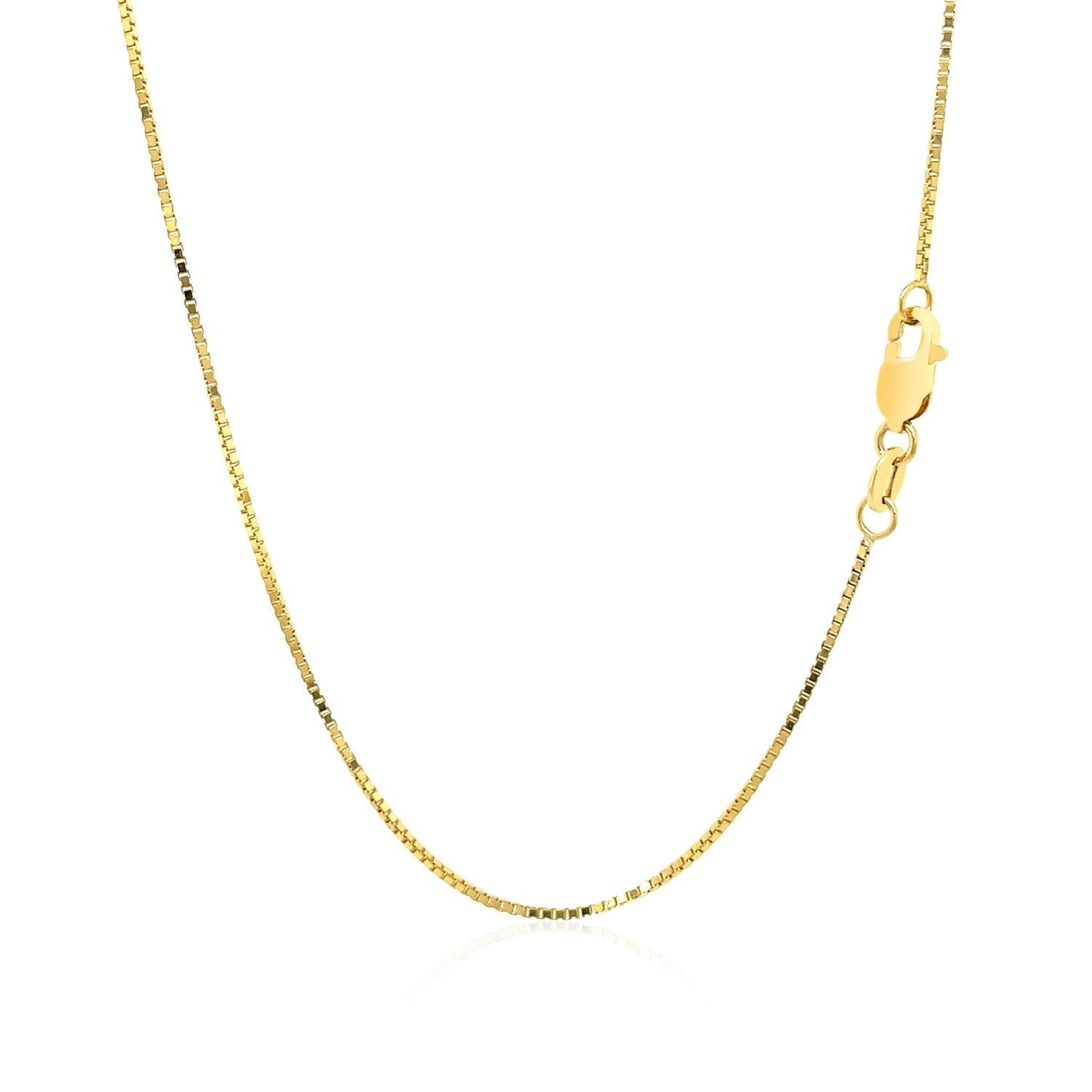 18k Yellow Gold Box Chain - 0.8mm Elegance