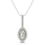 Colgante Halo de Diamante en Forma de Marquesa en Oro Blanco de 14k