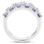 Bague en argent sterling avec tanzanite et topaze blanche de 2,05 carats