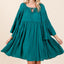 Chic Frill Tie Neck Bell Sleeve Dress for Women – A Perfect Blend of Elegance and Whimsy - Korvel