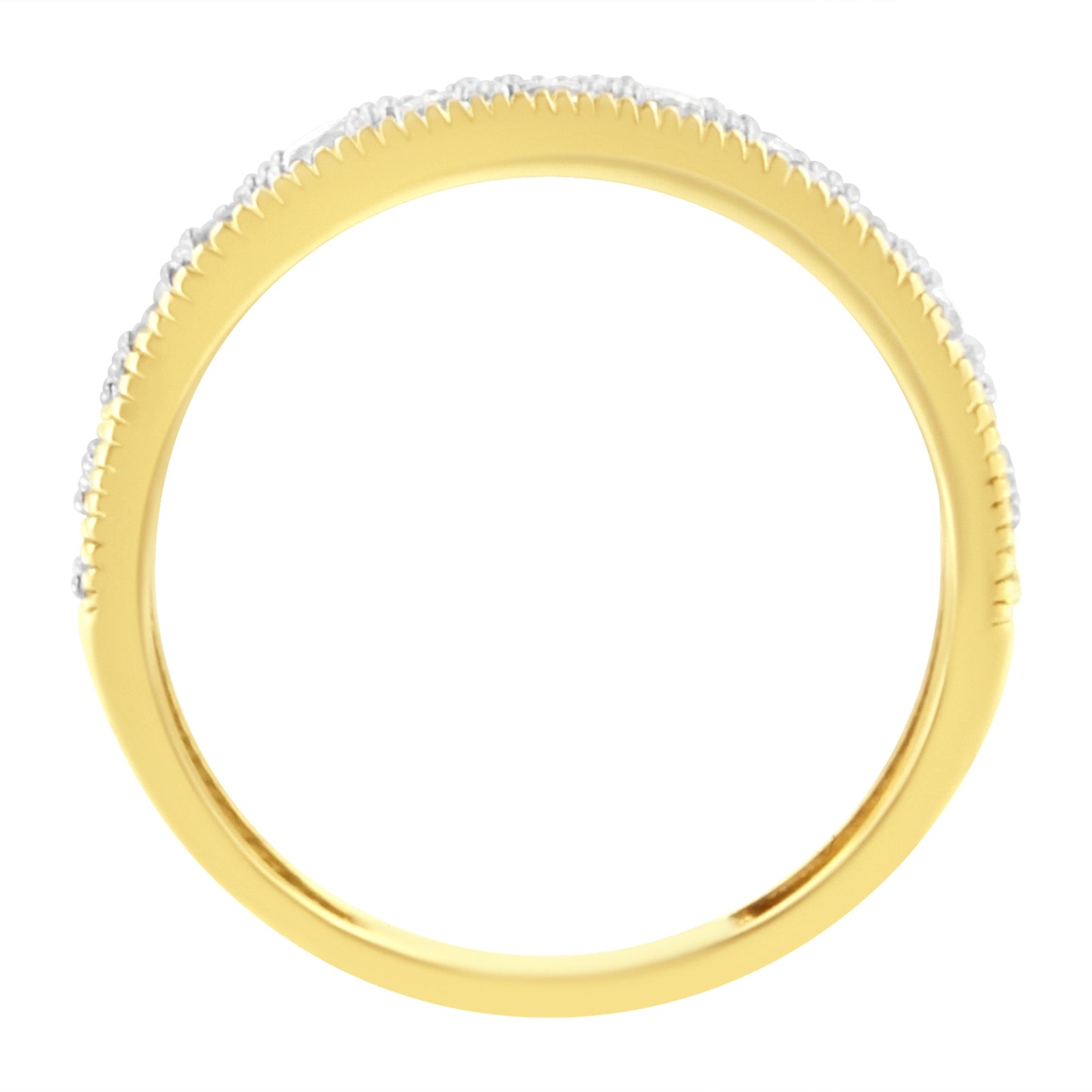 IGI Certified 1/2 Cttw Diamond 10K Yellow Gold Band Ring - Size 7
