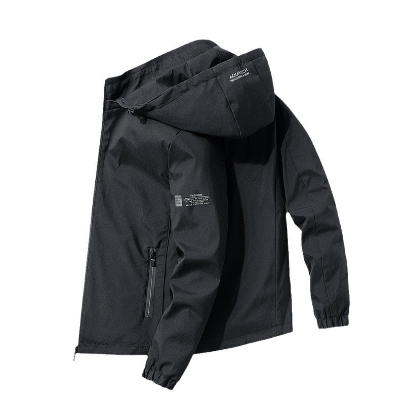Veste de plein air coupe-vent à capuche détachable décontractée