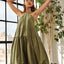 Robe midi chic à bretelles larges croisées pour femmes