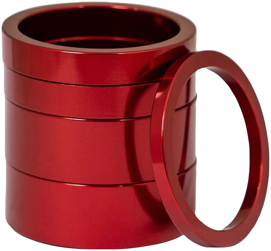 Chris King Alloy Headset Spacer Kit 2 - 1-1/8" Red