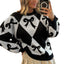 Womens Trendy Pullover Sweater with Bow-knot Print