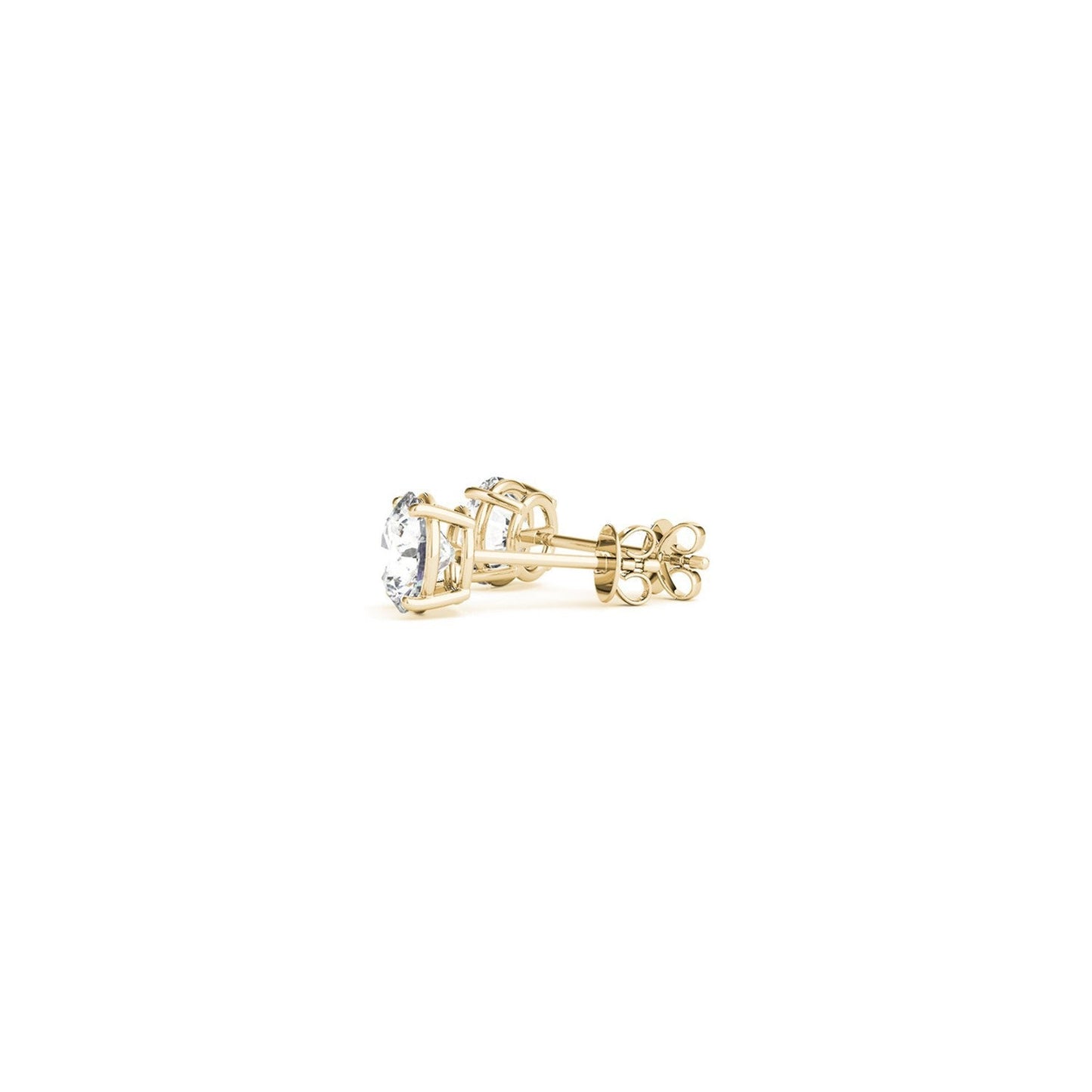 1 cttw Certified IGI Lab Grown Round Diamond Stud Earrings in 14k Yellow Gold